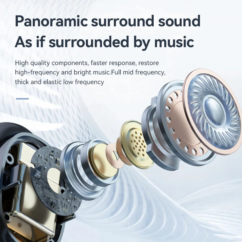 New Exquisite Mirror Earbuds Power Bank True Wireless Bluetooth 5.3 2-In-1 Headphones Three True Digital Display Sports Earphone